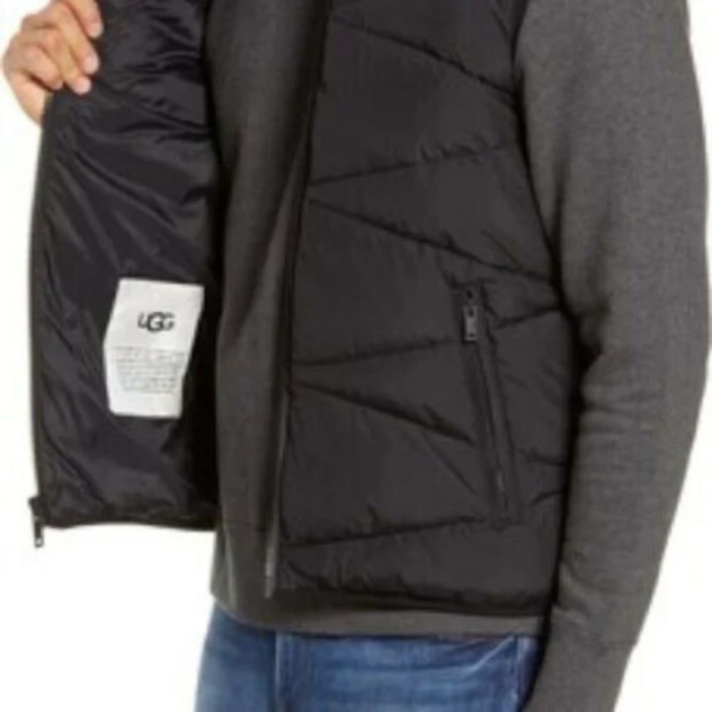 NEW UGG MENS Curtis Water Resistant Men's Puffer Vest In Black DOWN FILLED NWT - Picture 3 of 5